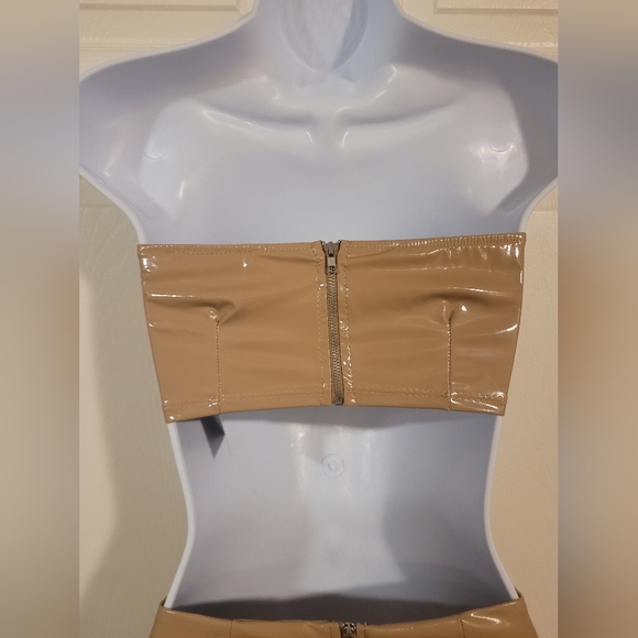 NWT Rare Forever 21 Vinyl PVC Bandeau Leggings Coord Set - Picture 13 of 16